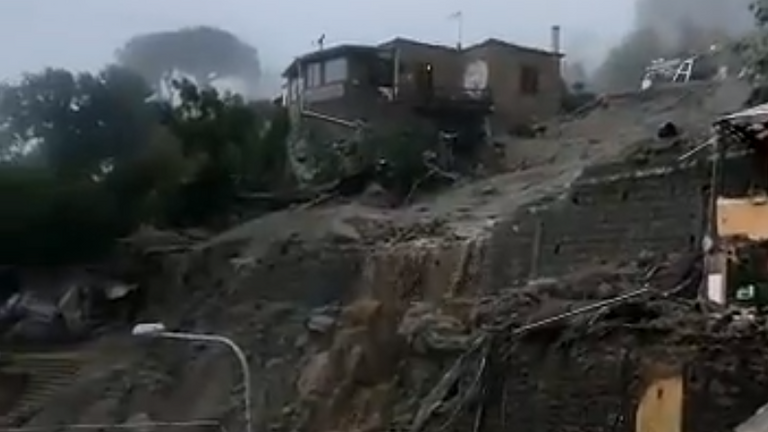 Up to twelve people go missing after a landslide on an Italian island