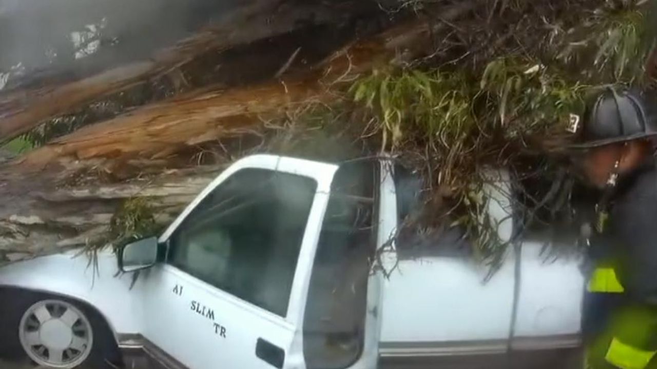 Unbelievable: Tornado rips through California as 'bomb cyclone' causes chaos